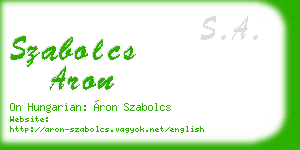 szabolcs aron business card