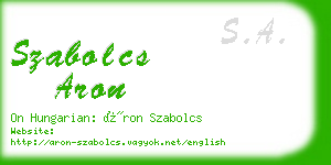 szabolcs aron business card